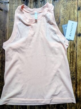 Athleta Renew Light Pink Ribbed Tank Top